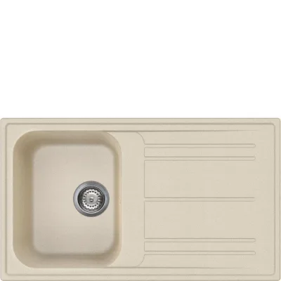 Smeg Lavello una vasca con gocciolatoio LZ861AV2 finitura avena da 86 cm