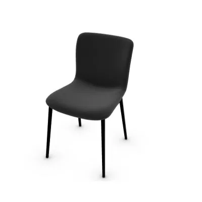 Calligaris OUTLET Sedia Annie CS1852-MTO con struttura in metallo P15 nero opaco e seduta in tessuto SRC Regen antracite