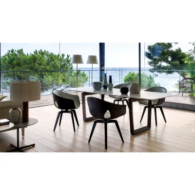 Poltrona Frau Tavolo Bolero con struttura in legno e piano a scelta da 220x110 cm