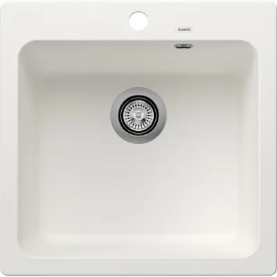 PRONTA CONSEGNA - Blanco | Lavello una vasca NAYA 5 1526582 finitura bianco da 51.5x51 cm - Sopratop