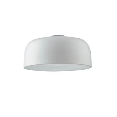 Plafoniera in metallo con diffusore in acrilico bianco, 3 luci E27, 38x19.5cm