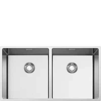 Smeg S Lavello due vasche VR12S4040 finitura acciaio inox da 84x44 cm - Filotop/Flat/Sottotop - IN PROMOZIONE FINO AL 6/07