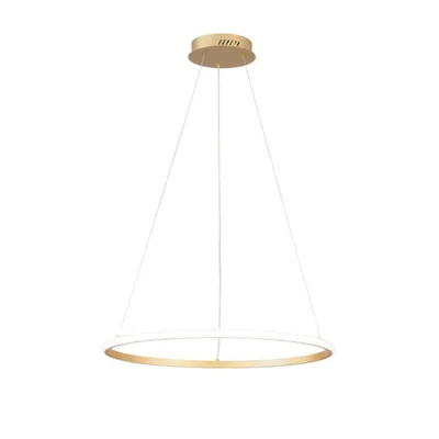 Lampada a sospensione LED oro circolare in metallo, 70W, CCT, 150x60cm