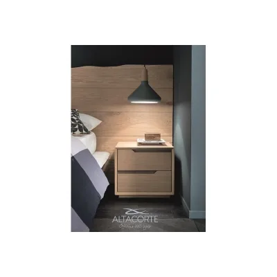 Altacorte Comodino 2 cassetti Fast Large in legno da 57 cm e h. 44 cm
