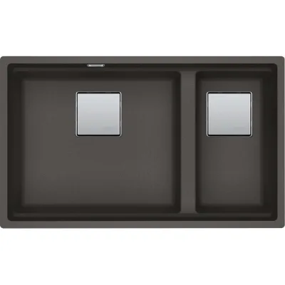 Franke: Lavello due vasche Vasche Sottotop Kubus 2 KNG 120 125.0714.199 finitura grigio ardesia da 72x42 cm