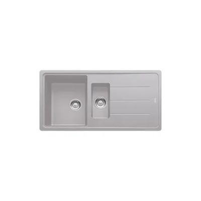 Franke: Lavello una vasca con vaschetta e gocciolatoio Boston BFG 651 114.0276.135 finitura fragranite alluminio da 97x50 cm