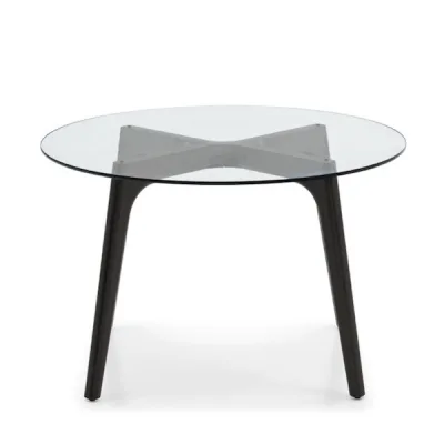 Connubia Tavolo rotondo fisso Pod CB4862-FD 120 con struttura in faggio e piano in vetro da Ø120 cm - IN PROMOZIONE FINO ALL' 11/07