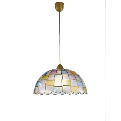 Sospensione in vetro madreperla multicolore, 1 luce E27, 40x120cm