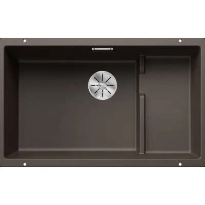 Blanco Lavello una vasca con gocciolatoio dx integrato SUBLINE 700-U Level 1518398 finitura caffè da 73x46 cm - Sottotop
