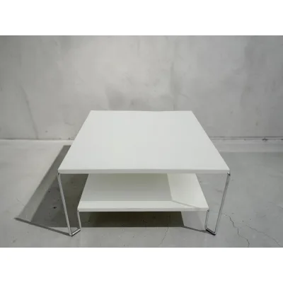 Maconi Tavolino New Line 1143 con piano in melaminico bianco da 60 cm e h. 33 cm serie Coffee Table collection