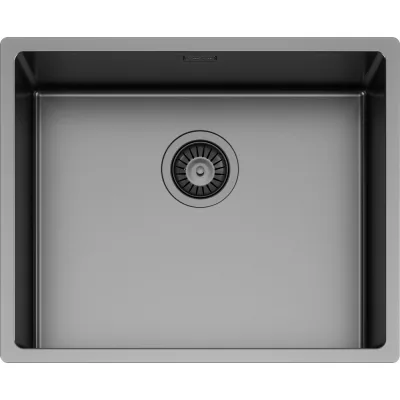 Schock Lavello una vasca NEW TECHNICK PVD N100 L TECN100LGUM finitura PVD Gun Metal da 54x44 cm