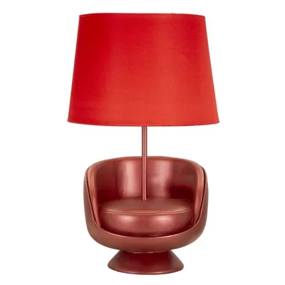LAMPADA DA COMODINO MIDCENTURY ROSSA CM Ø 26X43
