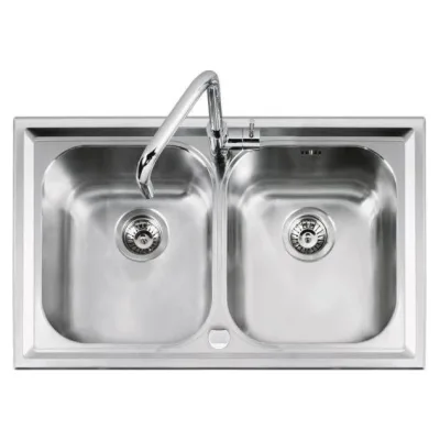Barazza Lavello due vasche B_LEVEL 1LLV90/2 finitura inox satinato da 86x50 cm - IN PROMOZIONE FINO AL 6/07