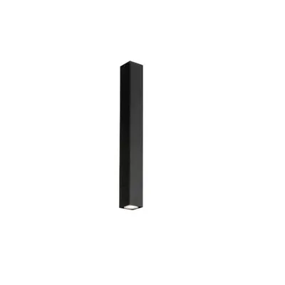 Plafoniera a sospensione struttura quadrata in metallo nero, lampadina GU10, 6x40cm