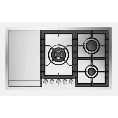 Ilve Piano cottura gas filotop Professional Plus HCPT95FD in acciaio inox da 90 cm - Con fry top - IN PROMOZIONE FINO AL 6/07