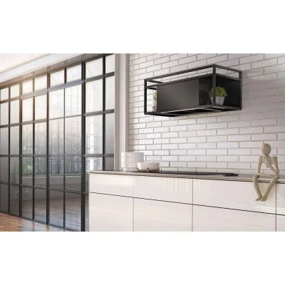 Airforce Cappa a parete filtrante Q-BIC AN/F/90 CCQBICWG90502 finitura nero antracite da 90 cm