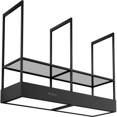 Faber Cappa filtrante a isola T-SHELF EVOLUTION BK MATT KL F160 335.0727.000 finitura nero opaco da 160 cm