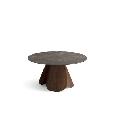 Ozzio Tavolo rotondo fisso Veliero art. T403 con struttura in legno e piano in ceramica da Ø150 cm
