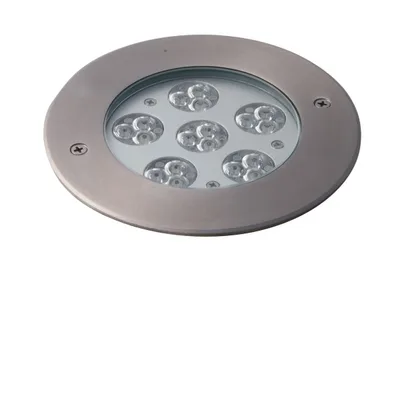 Incassi calpestabili LED in alluminio argento, 18 LED da 1W, RGB full color, 7.3x14.5cm