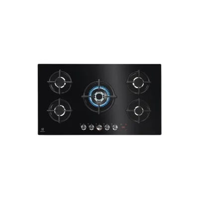 PRONTA CONSEGNA - Electrolux Piano cottura a gas FlameLight KGG953753K finitura cristallo temperato nero da 88 cm