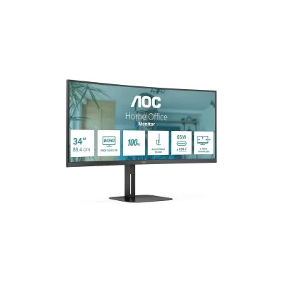 MONITOR LED AOC 34" CU34V5C/BK VA WQHD CURVO 100Hz FreeSync Tempo risposta 1ms Altoparlanti 10W