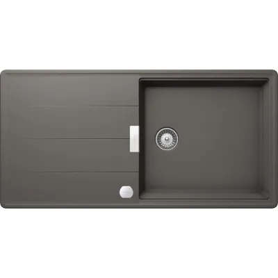 Schock Lavello una vasca con gocciolatoio TIA D100LA TIAD100LA91 finitura silverstone da 100x50 cm