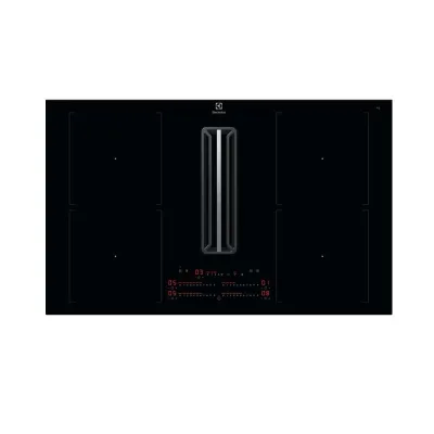 Electrolux Piano cottura a induzione con cappa integrata filtrante KCC84453CK in vetroceramica nero da 83 cm