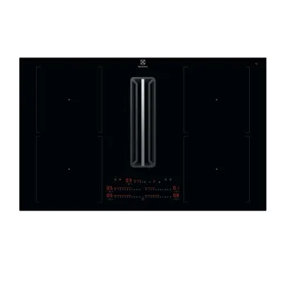 Electrolux Piano cottura a induzione con cappa integrata filtrante KCC84453CK in vetroceramica nero da 83 cm