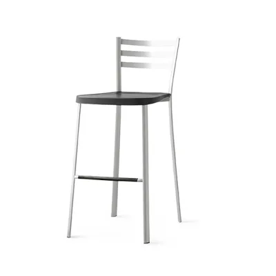 Connubia Sgabello Ace CB1329 con struttura in acciaio satinato e seduta in multistrato faggio tortora da h. 92 cm - IN PROMOZIONE FINO ALL' 11/07