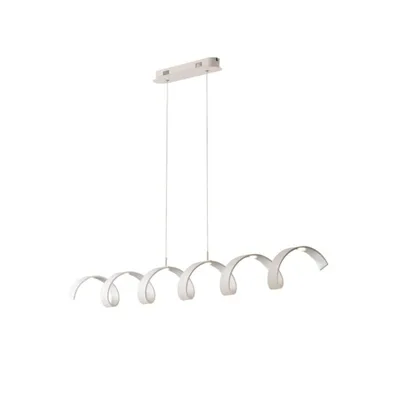 Lampadario a sospensione LED bianco in alluminio, 30W, Luce calda, 125x120cm