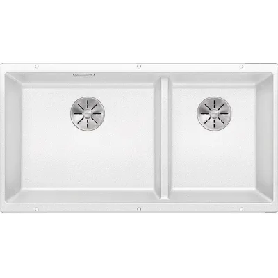 Blanco Lavello due vasche SUBLINE 480/320-U 1519478 finitura bianco da 85.5x46 cm - Sottotop