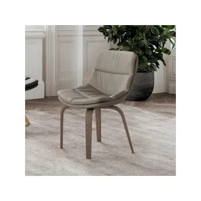 Ozzio Poltroncina girevole Selena art. S060 con struttura in legno e seduta in tessuto