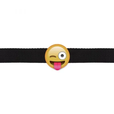 Morso BDSM Palla Emoji Gag Bocca Regolabile Fetish PVC Poliestere Giallo Unisex