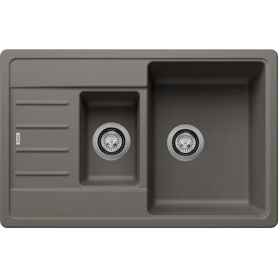 Blanco Lavello una vasca con vaschetta e gocciolatoio METRA 6 S Compact 1527297 finitura grigio vulcano da 78x50 cm - Sopratop