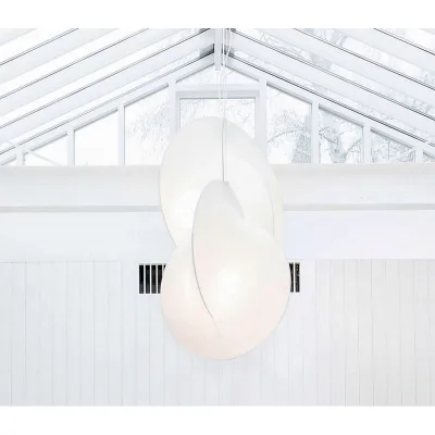 Flos Lampada a sospensione a luce diffusa Overlap Suspension 1 finitura bianco