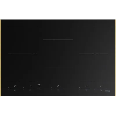 Franke: Piano cottura a induzione Mythos Masterpiece K-LINK FMY 805 I F KL GD 108.0735.486 in vetro nero/gold da 77 cm