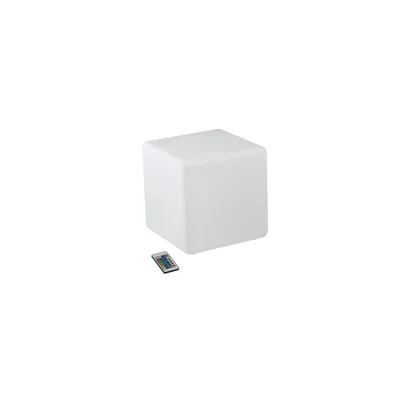 Lampada solare cubo LED per esterni bianca, galleggiante e ricaricabile, RGB + luce naturale, 1 LED 1.5W, 30x30cm
