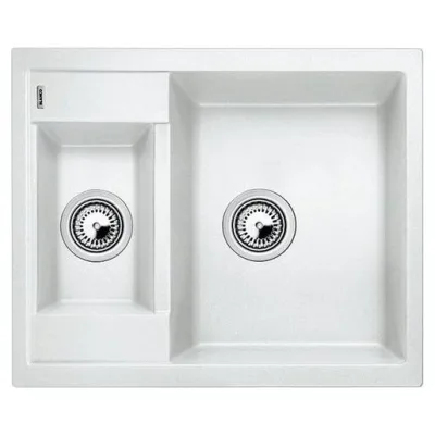 Blanco Lavello una vasca con vaschetta METRA 6 1516173 finitura bianco da 61.5x50 cm - Sopratop