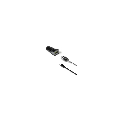 CELLY USB-A CAR CHARGER 12W+USB-C CABLE CCUSBTYPEC