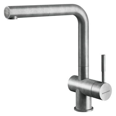 Barazza Miscelatore monocomando con doccia estraibile STEEL DOCCIA VINTAGE1RUBMSTDV finitura inox AISI 304 vintage - IN PROMOZIONE FINO AL 6/07