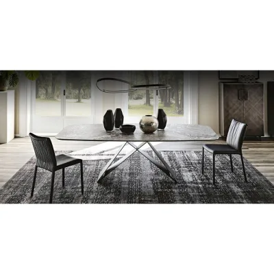 Cattelan Tavolo fisso Premier Keramik con struttura in acciaio verniciato e piano in ceramica