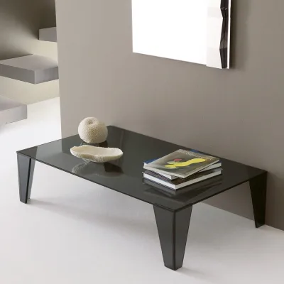 X.ABITAre Tavolino Singapore art. T17 con struttura in cristallo e piano in cristallo