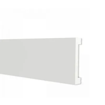 Battiscopa Cornice Parete passacavi in duropolimero bianco 2000x50x10mm