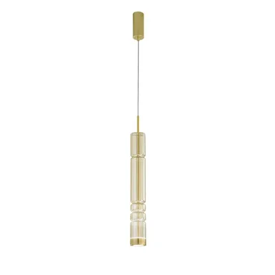 Sospensione Tubolare ambra in Vetro LED, 8W, luce calda, 8x234cm