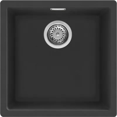 PRONTA CONSEGNA - Smeg S Lavello una vasca VZP45N finitura nero da 45.6x45.6 cm - Sopratop/Sottotop