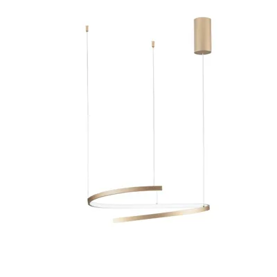 Lampada a sospensione LED oro moderna in metallo, 38W, CCT, 150x60cm
