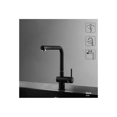 Elleci Miscelatore monocomando con canna girevole e doccetta estraibile STREAM PLUS MGKSTP78 finitura G78 espresso