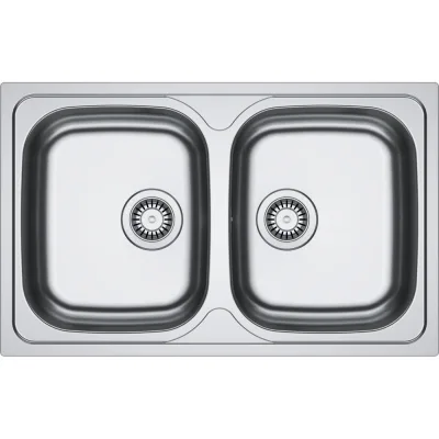 PRONTA CONSEGNA - Franke: Lavello due vasche Spark Incasso SKX 620-80 101.0712.131 finitura inox satinato da 80x50 cm