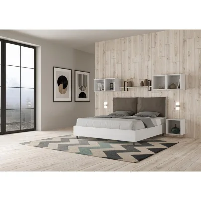 Ityhome Letto matrimoniale Egos Antea in nobilitato e similpelle da 160 cm
