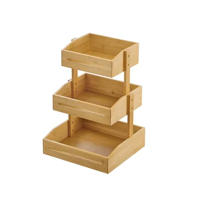 Espositore buffet 3 piani bamboo naturale H 41cm Leone